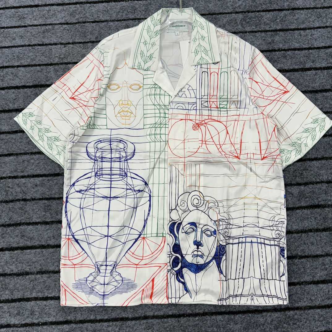 Casablanca Short Sleeve Cuban Collar Shirt - FashionPlug