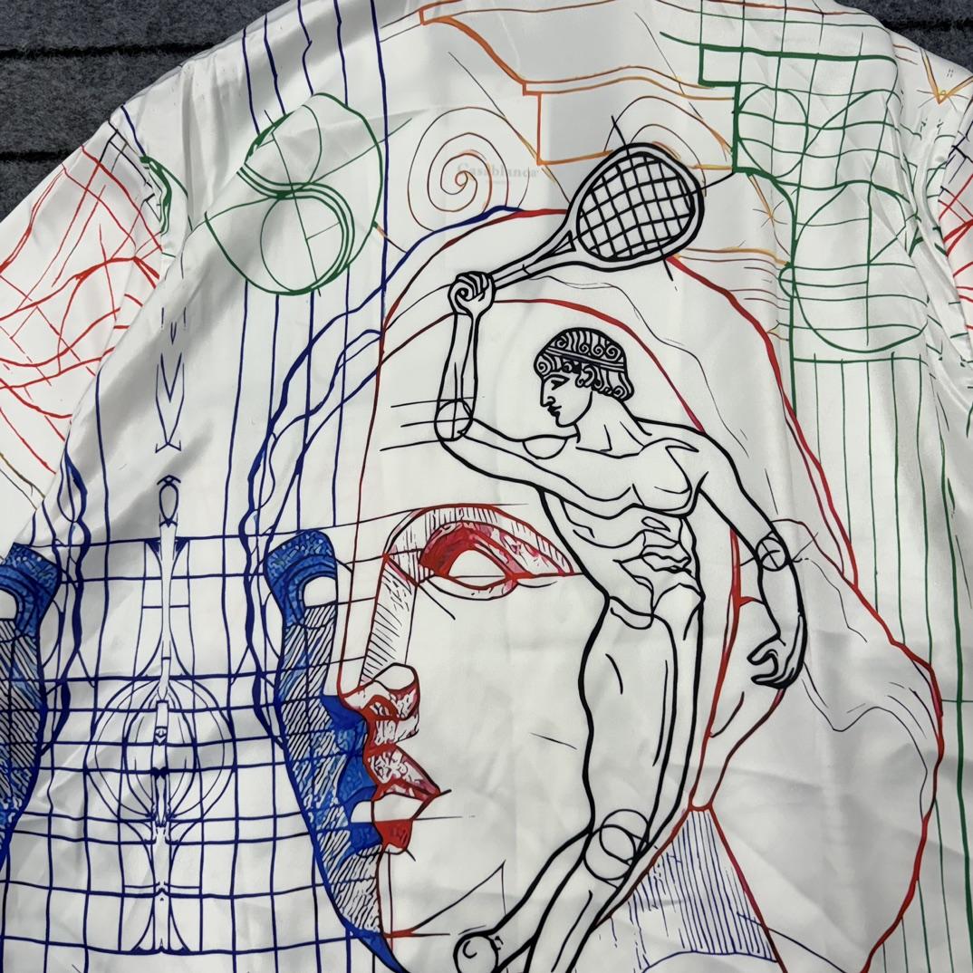 Casablanca Short Sleeve Cuban Collar Shirt - FashionPlug