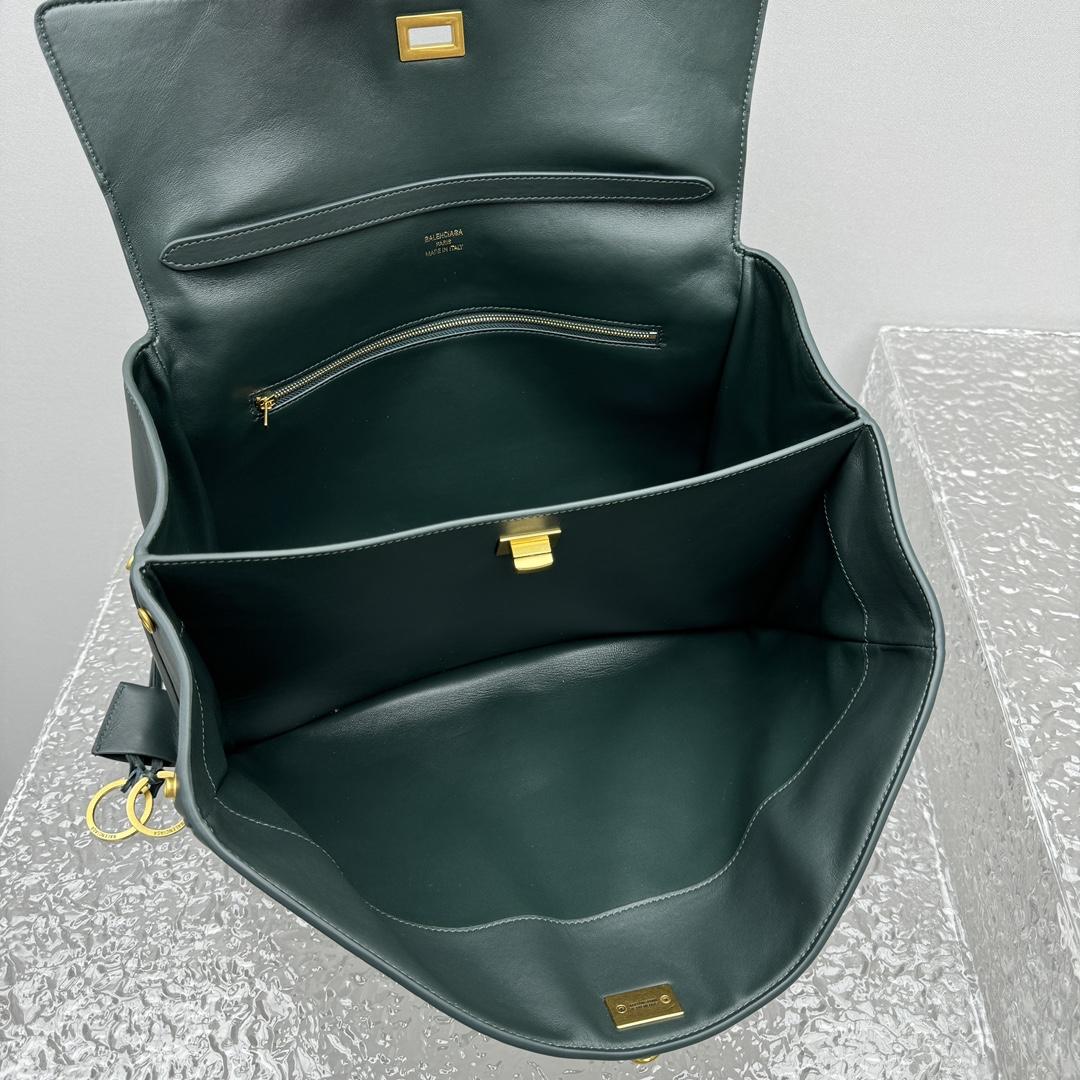 Balenciaga Rodeo Medium Handbag In Pine Green - FashionPlug