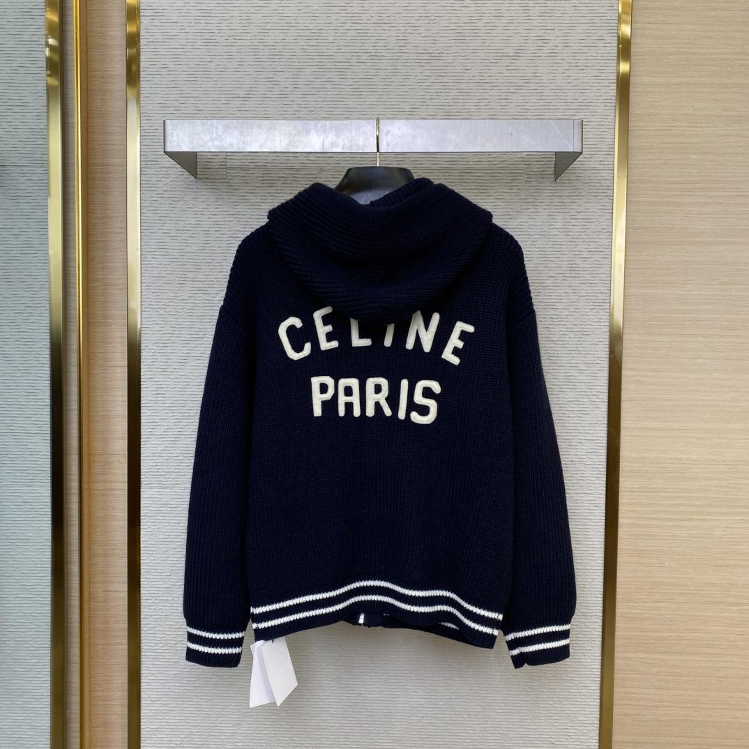 Celine College Hooded Sweater In Wool - FashionPlug