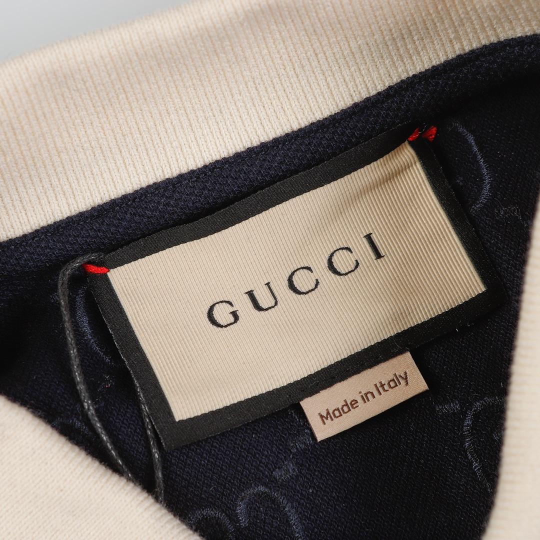 Gucci Cotton polo shirt with GG Embroidery - FashionPlug