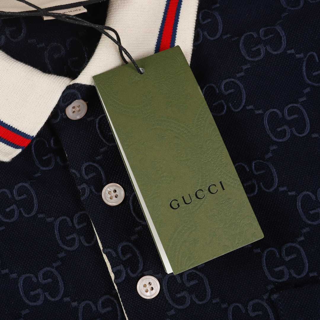 Gucci Cotton polo shirt with GG Embroidery - FashionPlug