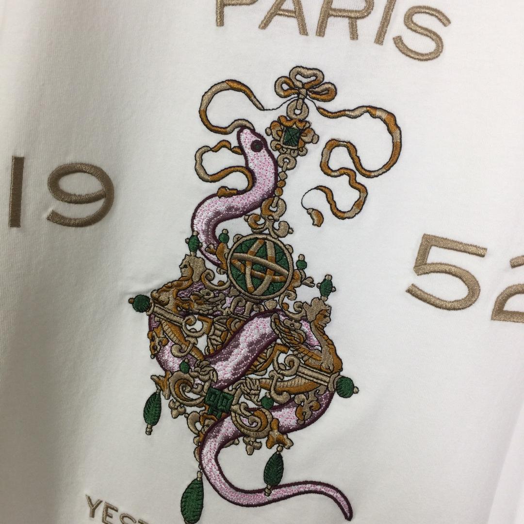 Givenchy T-shirt In Cotton With Chandelier Snake Embroideries - FashionPlug