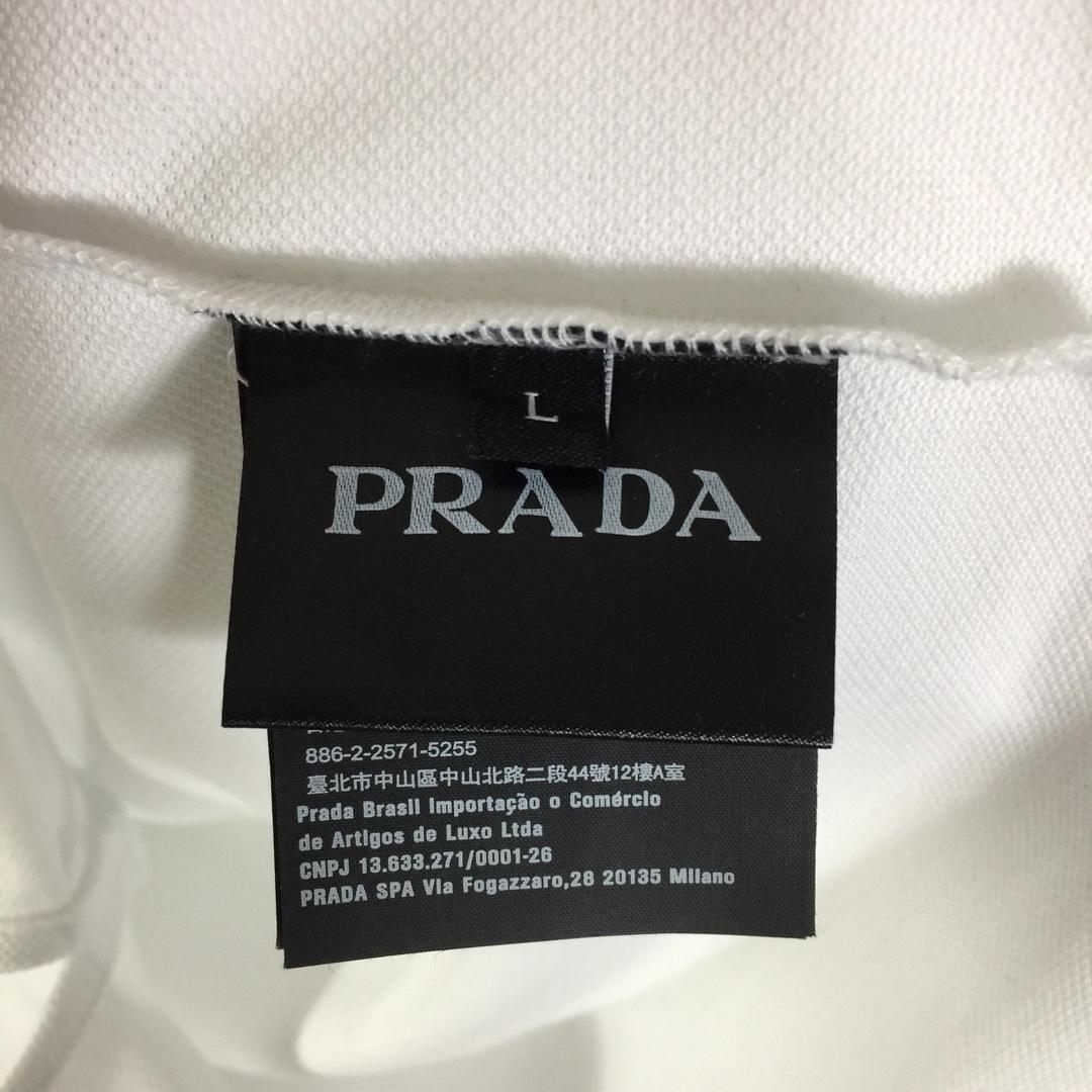 Prada Logo Cotton Polo Shirt - FashionPlug