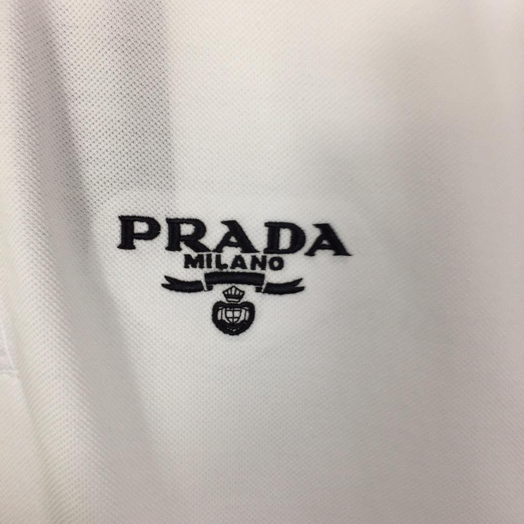 Prada Logo Cotton Polo Shirt - FashionPlug