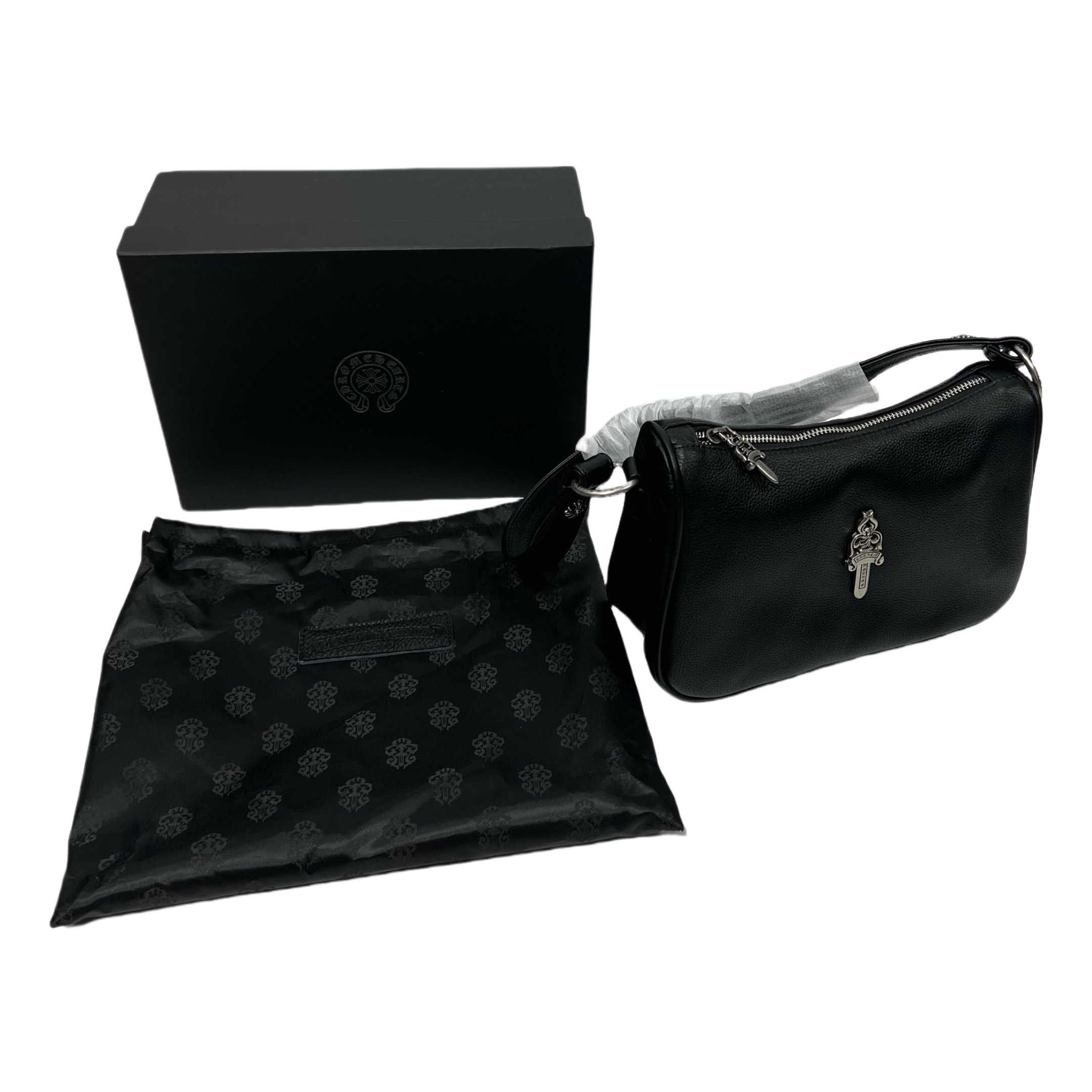 Chrome Heart Black Nugget Bag   25-16-9cm - FashionPlug