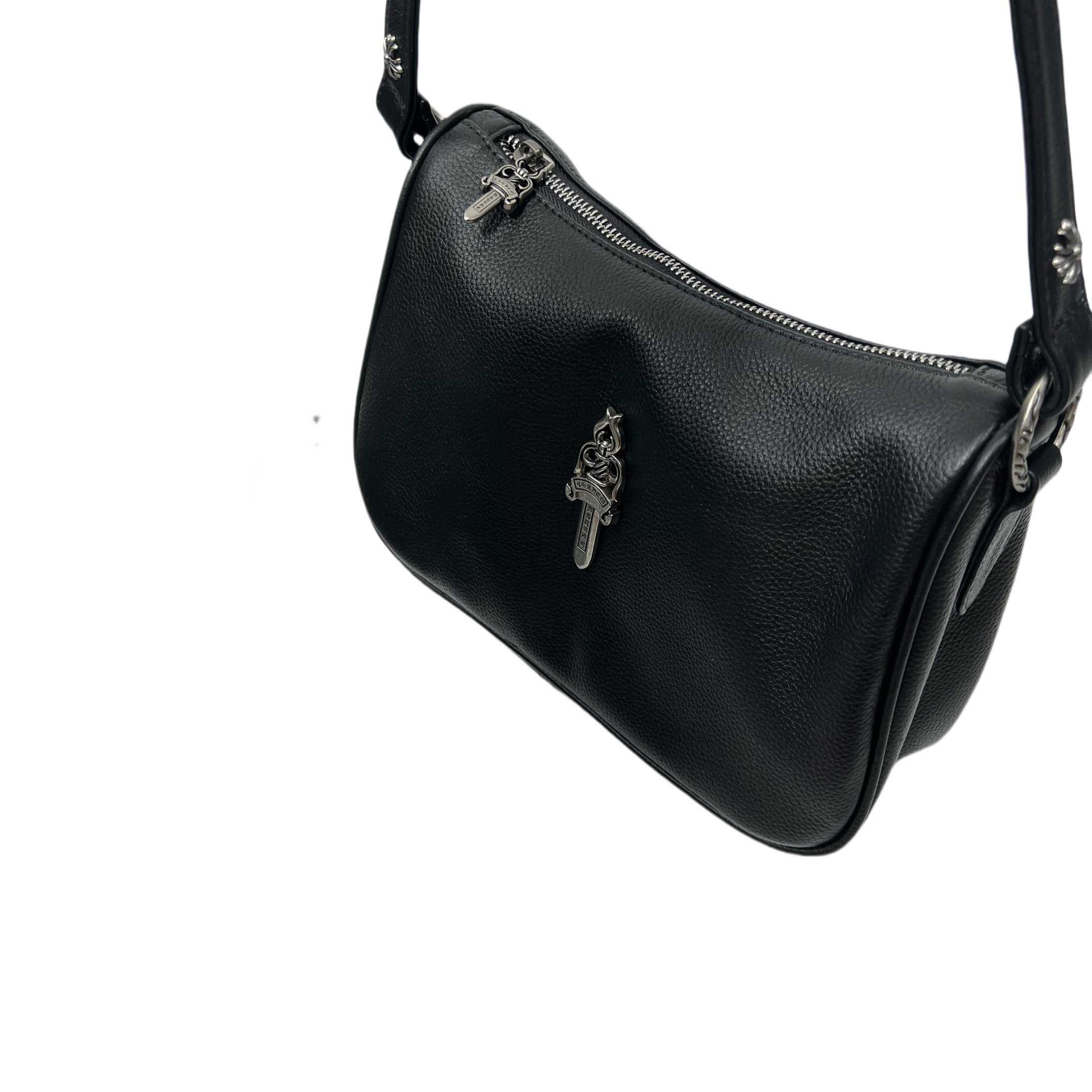 Chrome Heart Black Nugget Bag   25-16-9cm - FashionPlug