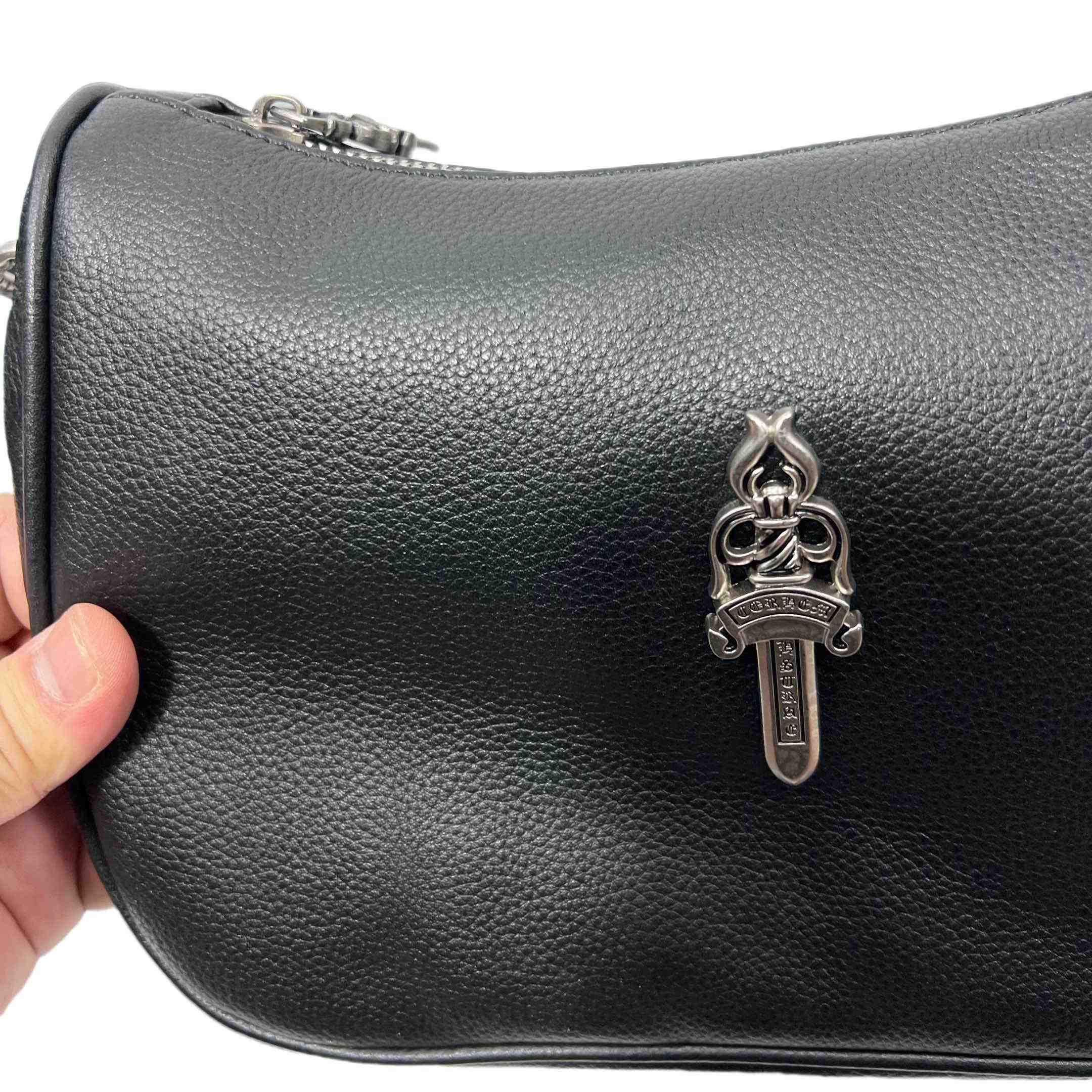 Chrome Heart Black Nugget Bag   25-16-9cm - FashionPlug