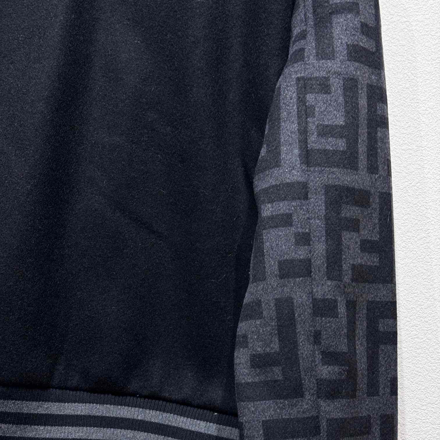 Fendi Black Wool Bomber Jacket - FashionPlug