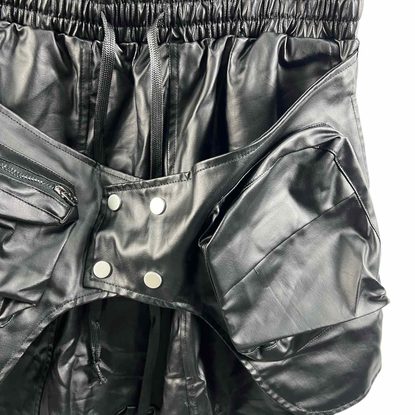 Vujade Brushed Wax Black Coating Corts Cargo Shorts - FashionPlug