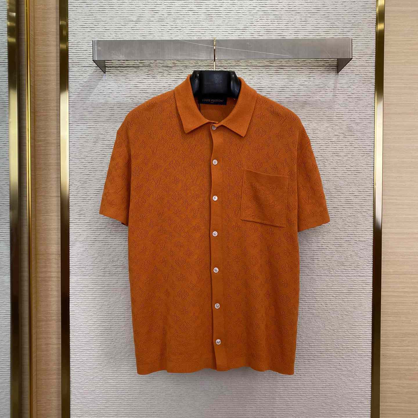 Louis Vuitton Monogram Pointelle Short-Sleeved Cotton Shirt   1AFQSY - FashionPlug