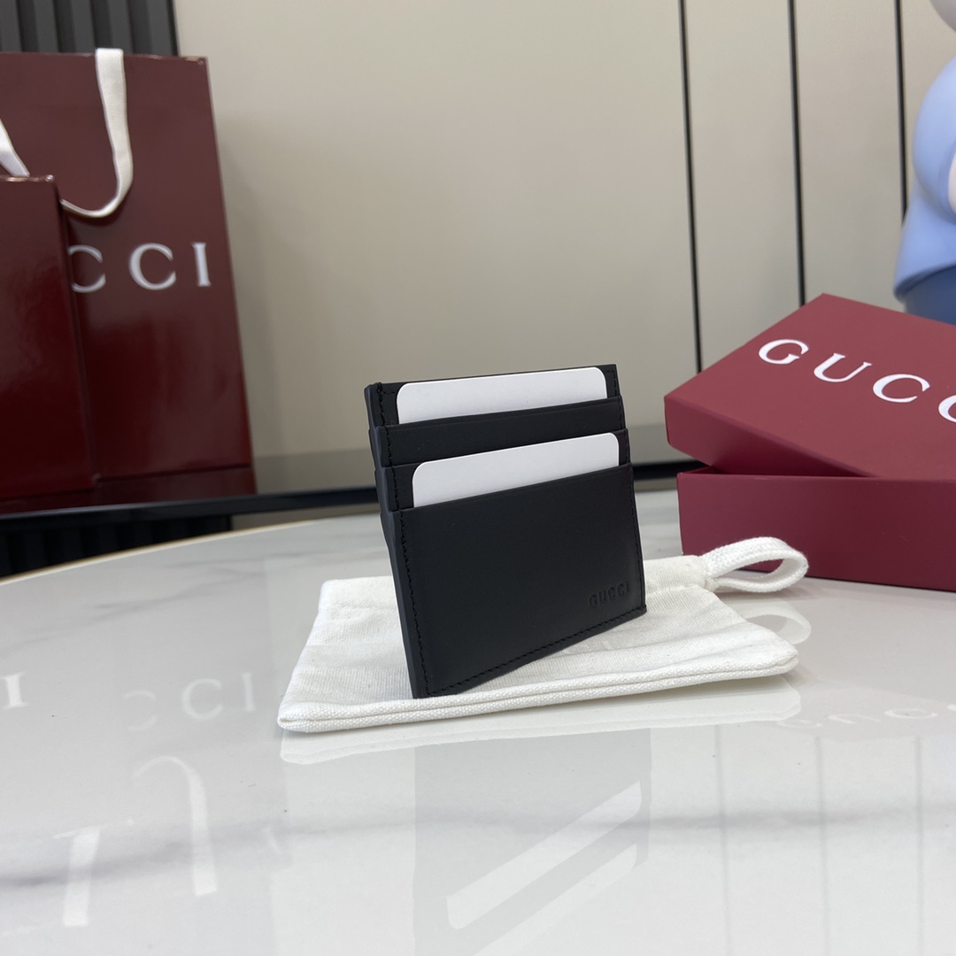 Gucci GG Emblem Embossed Card Case - FashionPlug