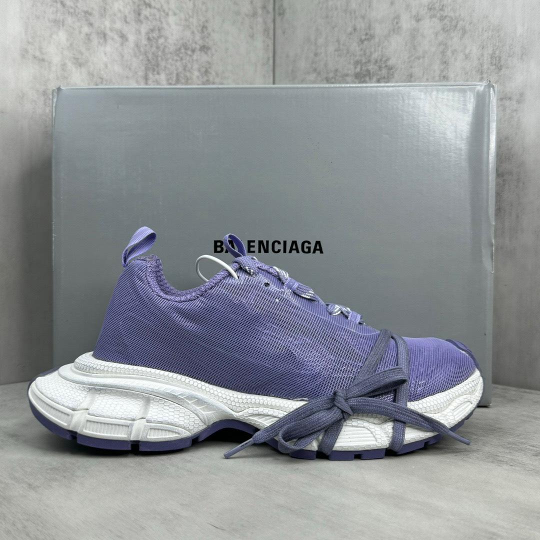 Balenciaga 3XL Net Sneaker In Lilac And White Polyester - FashionPlug