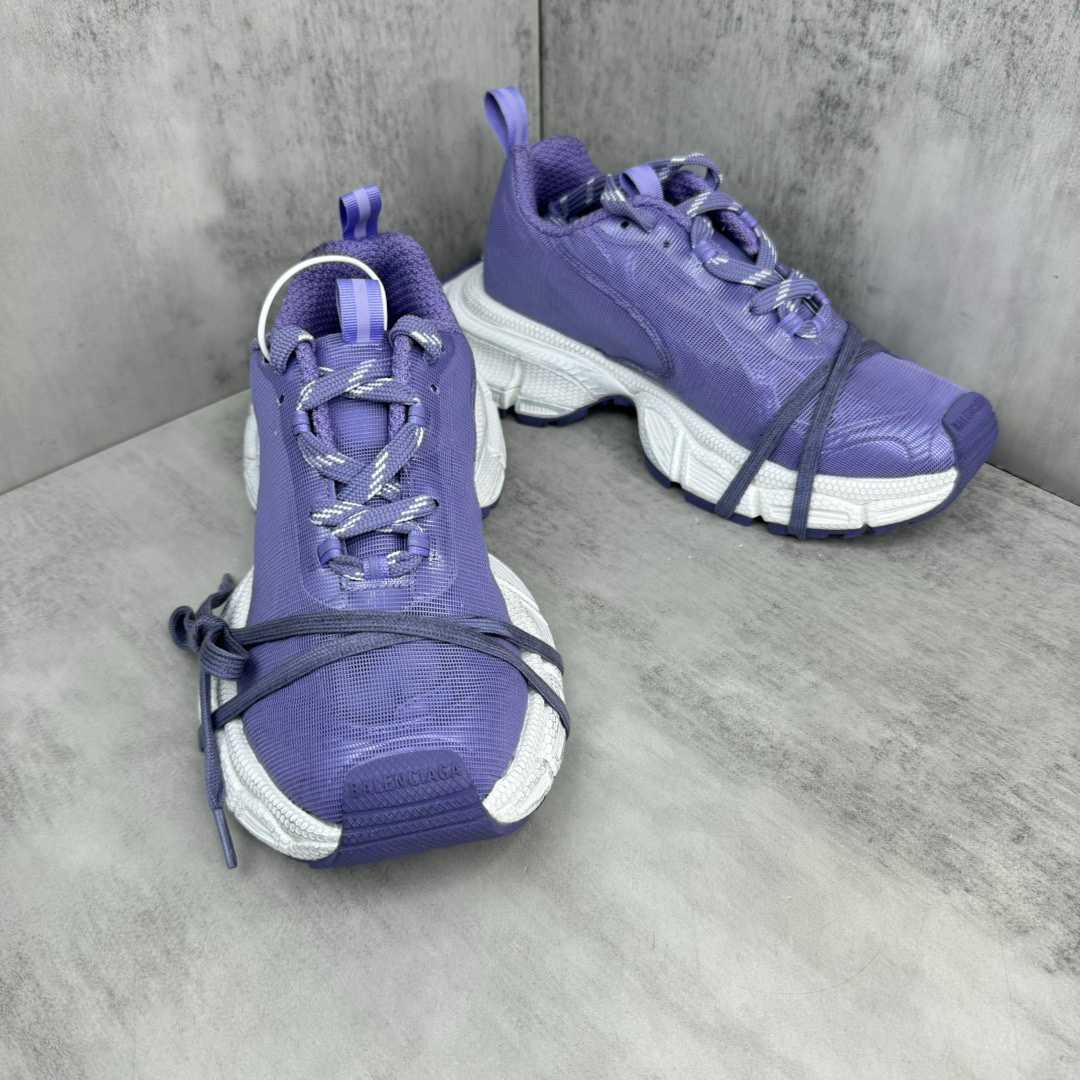Balenciaga 3XL Net Sneaker In Lilac And White Polyester - FashionPlug