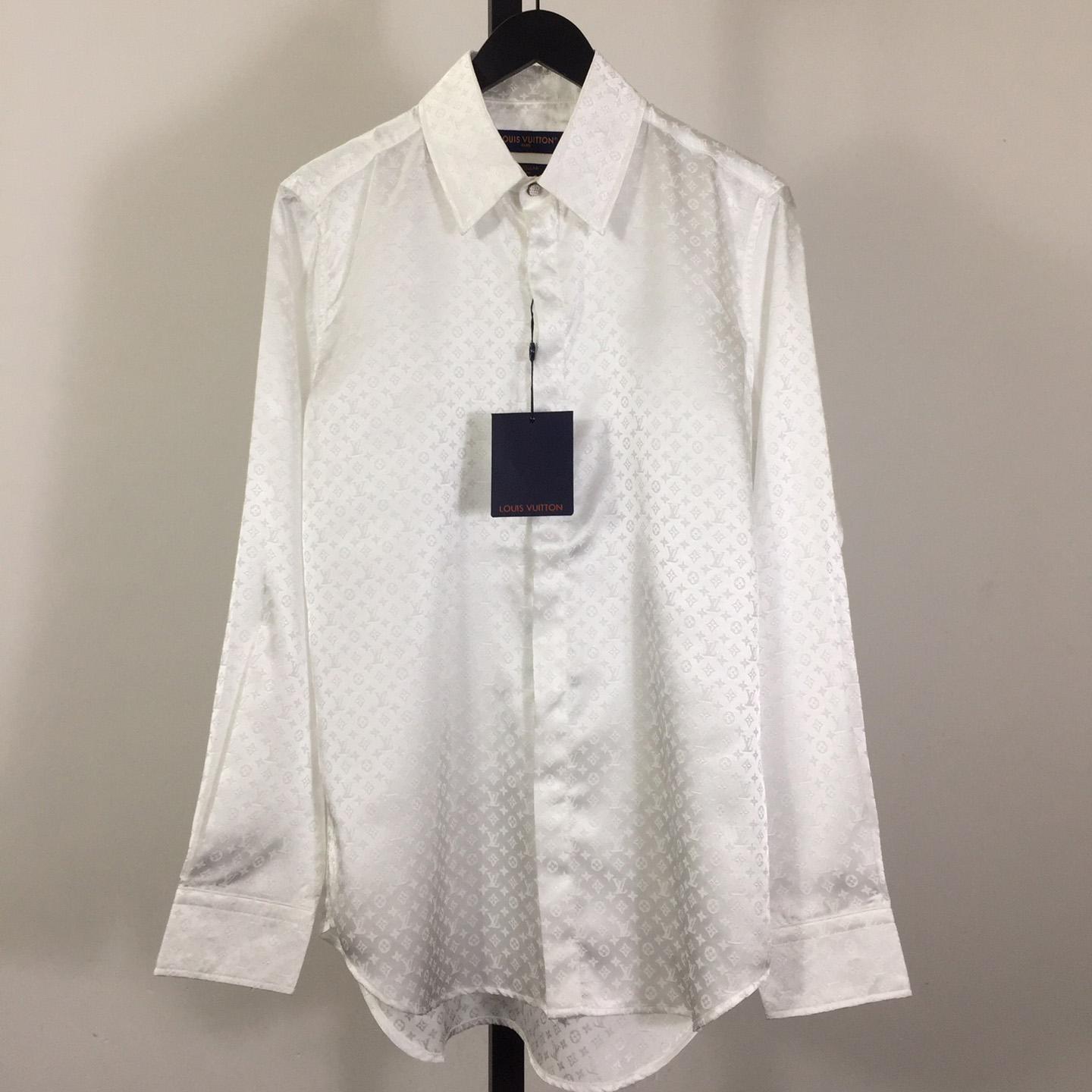 Louis Vuitton Monogram Long-Sleeved Silk Shirt   1AFJUE - FashionPlug