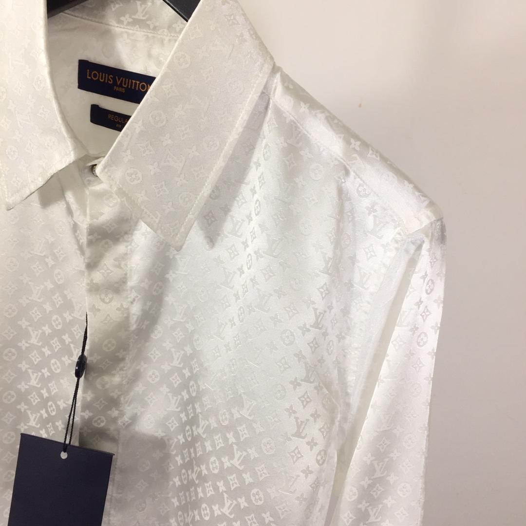 Louis Vuitton Monogram Long-Sleeved Silk Shirt   1AFJUE - FashionPlug