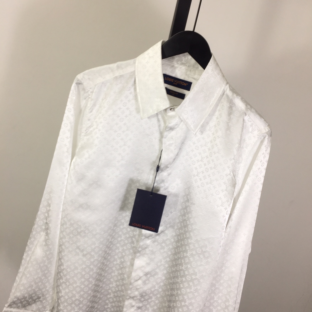 Louis Vuitton Monogram Long-Sleeved Silk Shirt   1AFJUE - FashionPlug