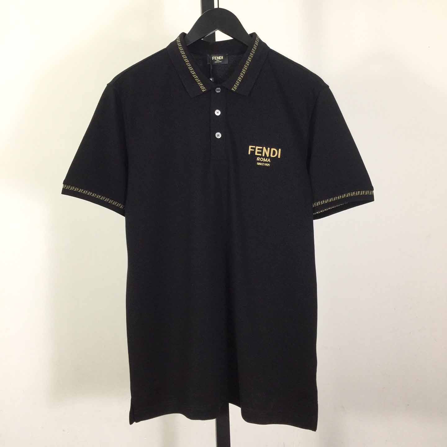 Fendi Logo Cotton Polo Shirt - FashionPlug
