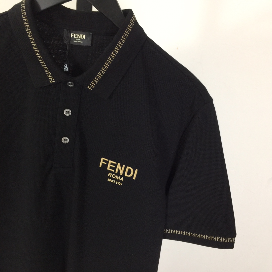 Fendi Logo Cotton Polo Shirt - FashionPlug