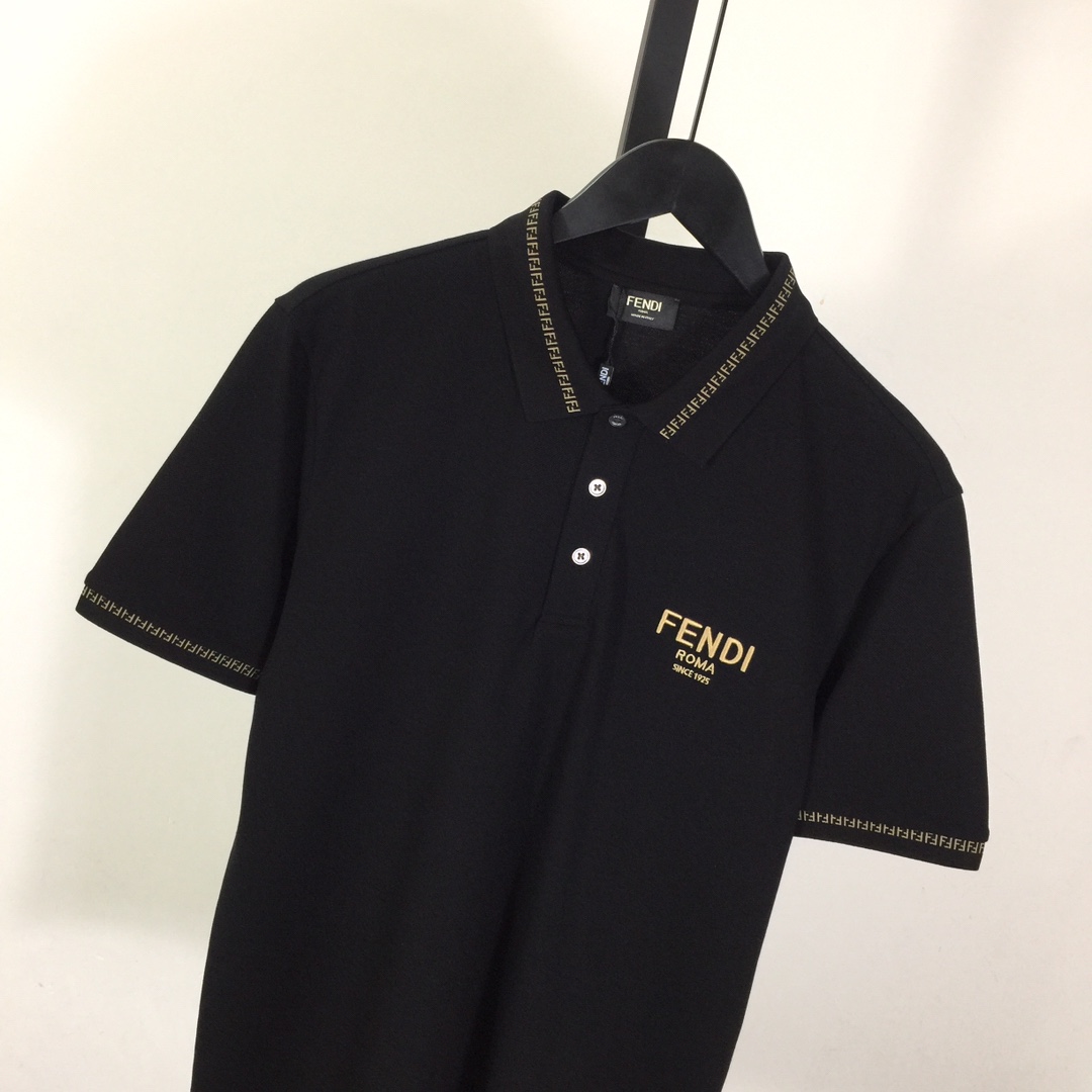 Fendi Logo Cotton Polo Shirt - FashionPlug