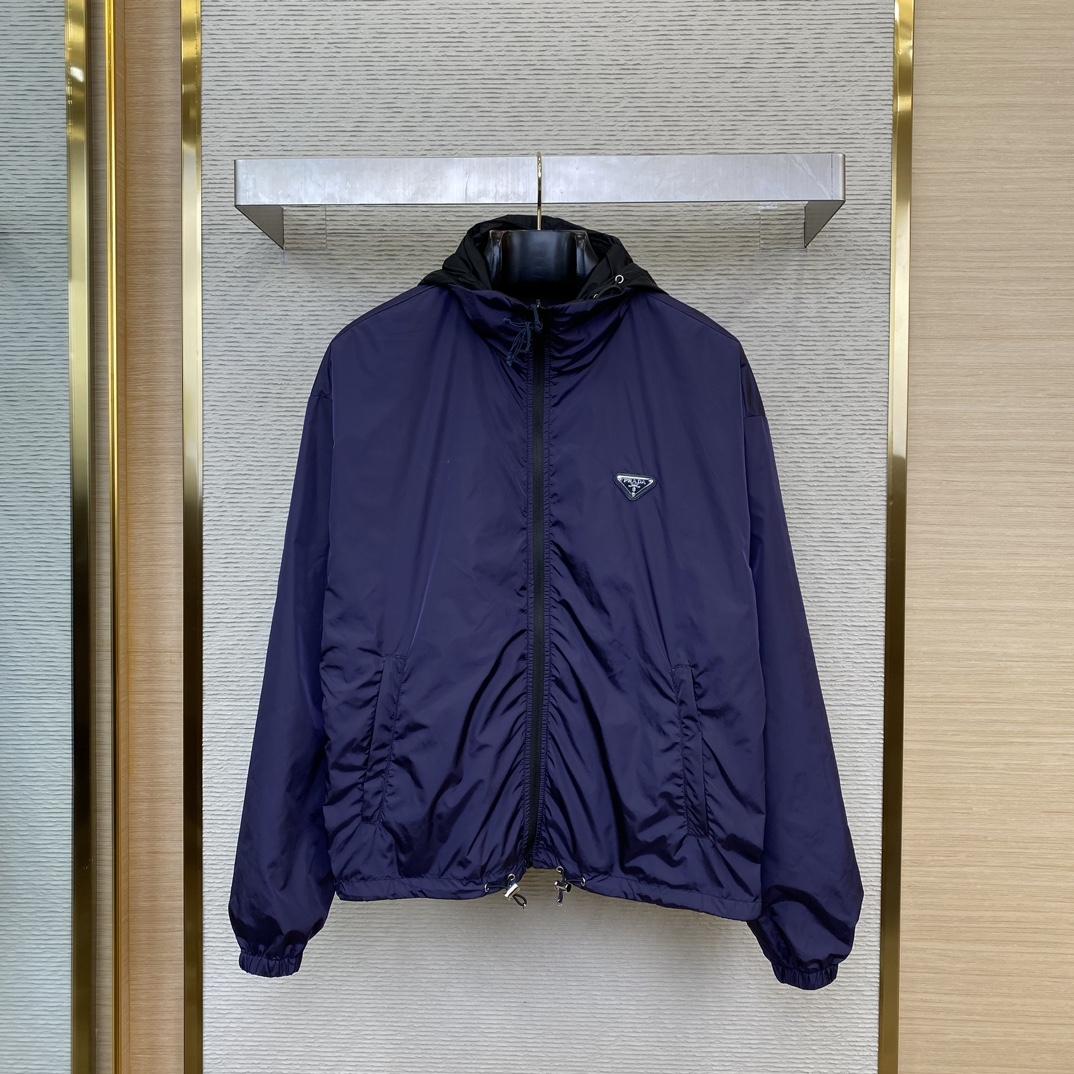 Prada Re-Nylon Reversible Hooded Jacket - FashionPlug
