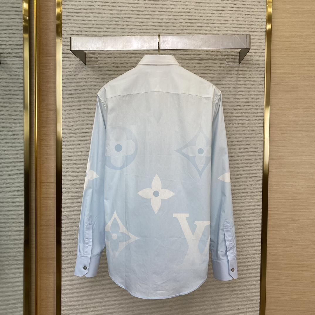 Louis Vuitton Monogram Printed Long-Sleeved Cotton Poplin Shirt  1AFXVW - FashionPlug