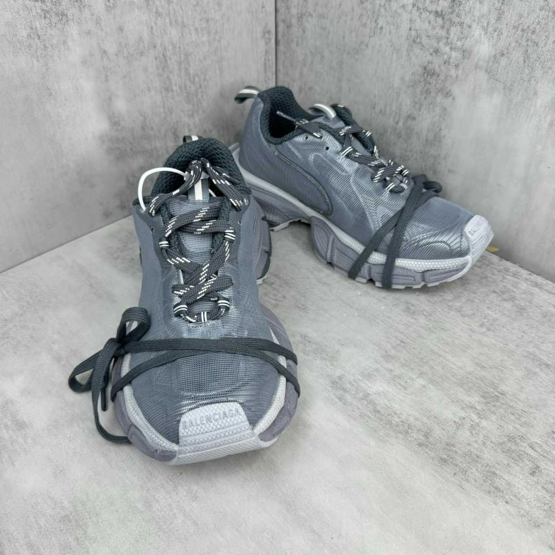 Balenciaga 3XL Net Sneaker In Grey Polyester - FashionPlug