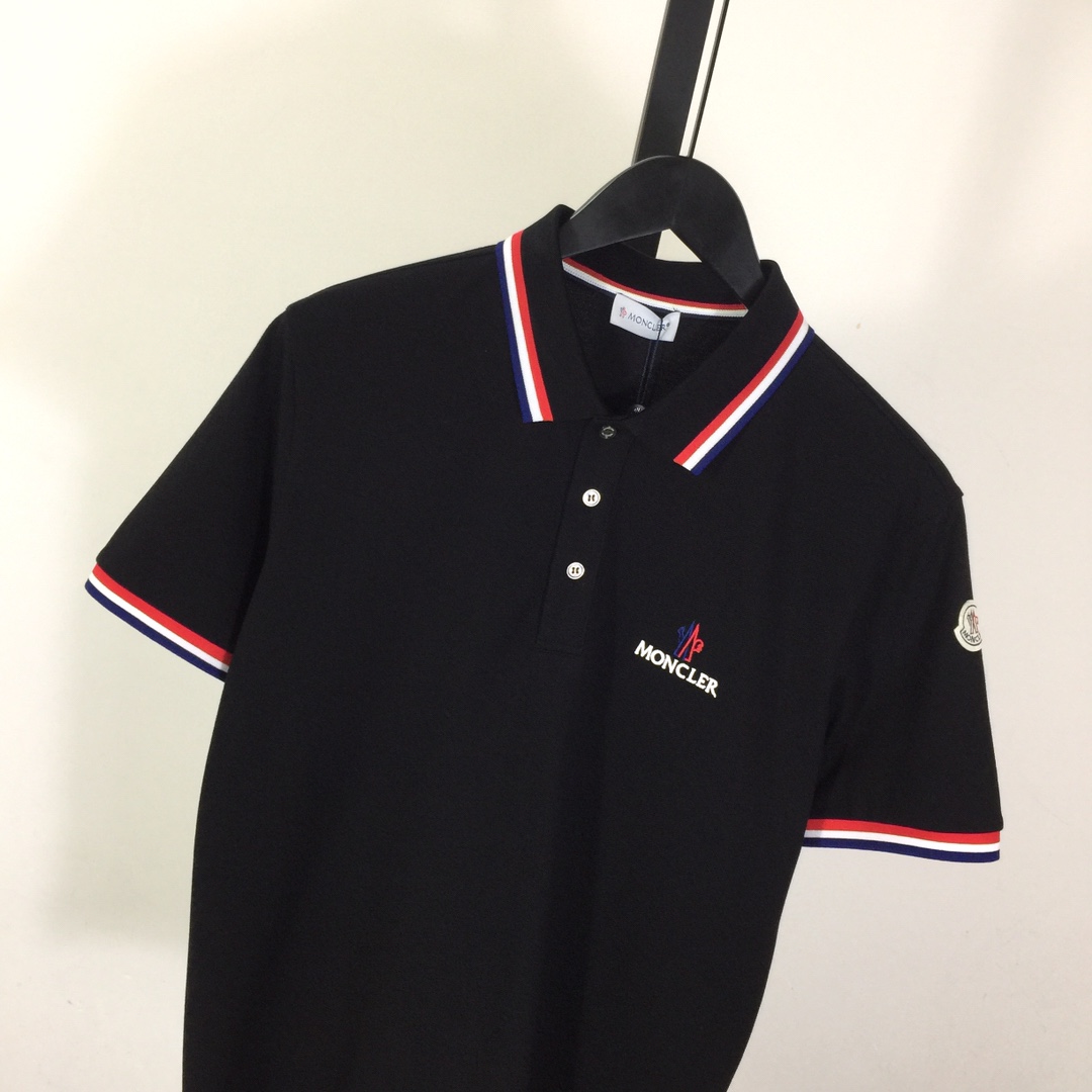 Moncler Logo Cotton Polo Shirt - FashionPlug
