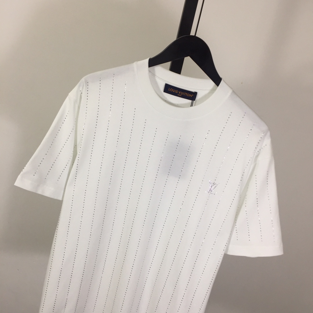 Louis Vuitton Cotton T-Shirt With Crystal - FashionPlug