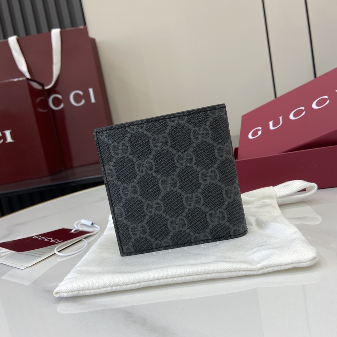 Gucci GG Emblem Bi-fold Wallet  - FashionPlug