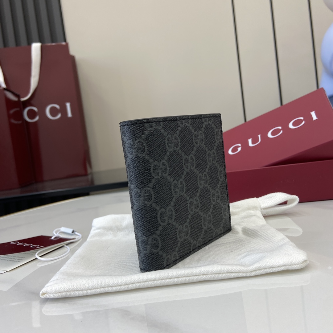 Gucci GG Emblem Bi-fold Wallet  - FashionPlug