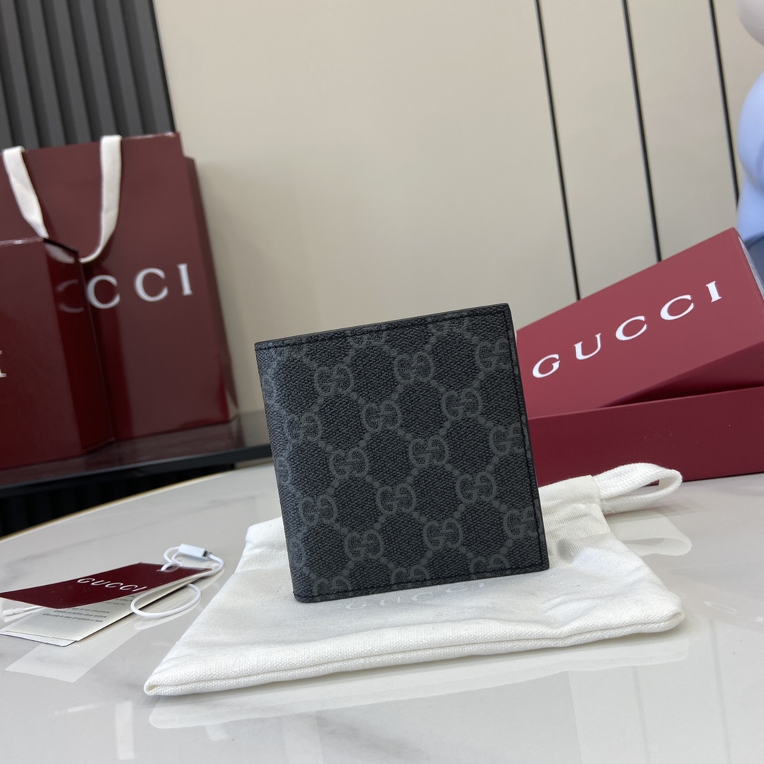 Gucci GG Emblem Bi-fold Wallet  - FashionPlug