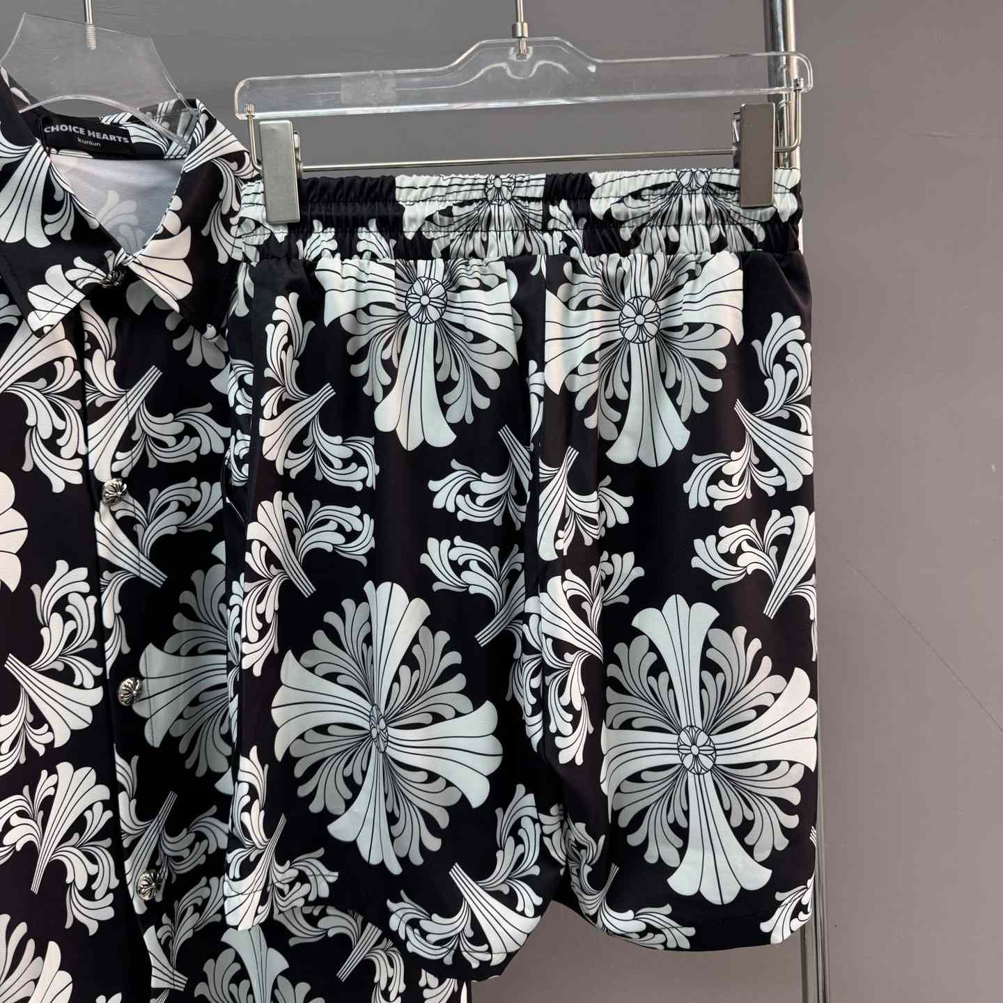 Chrome Heart Shirt & Shorts - FashionPlug