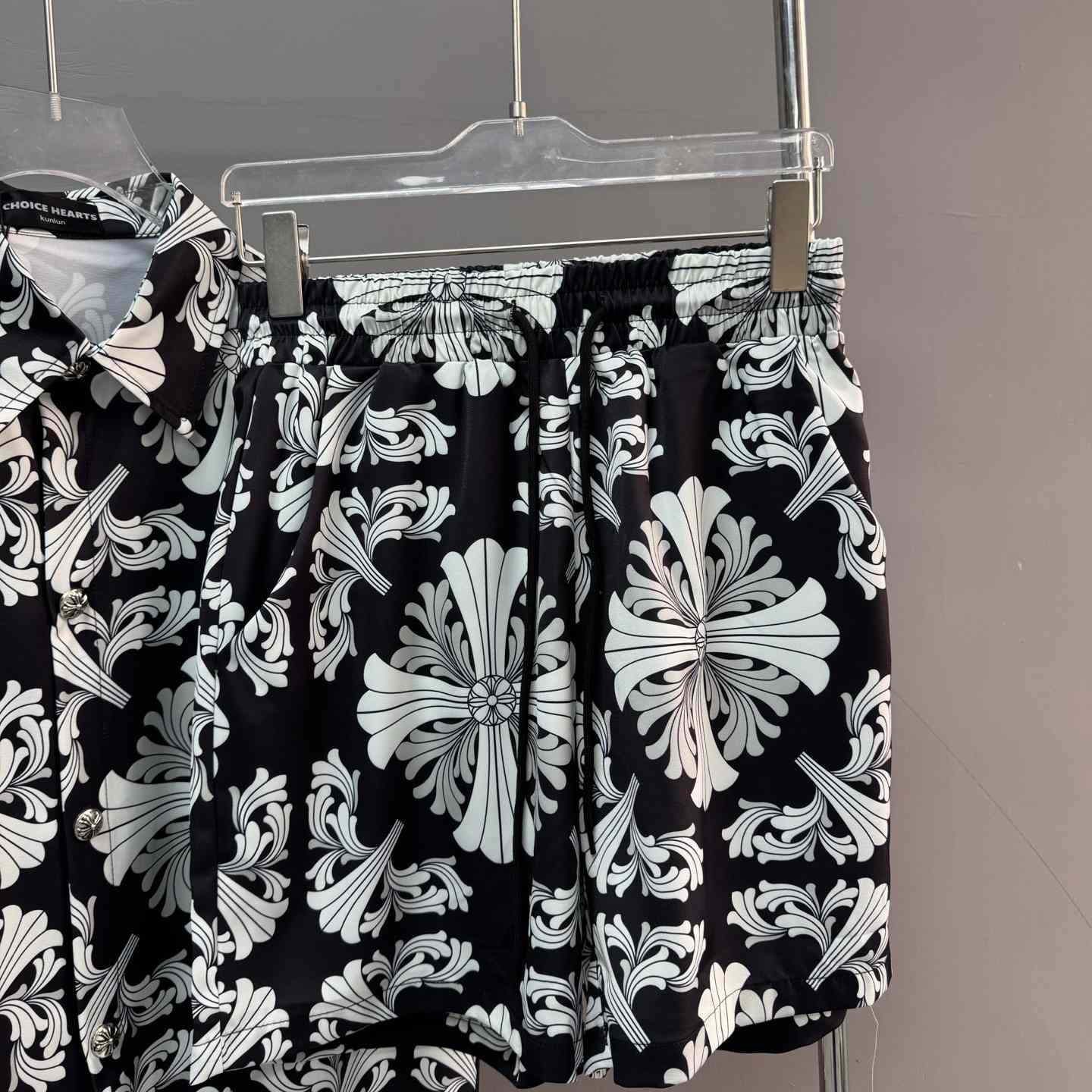 Chrome Heart Shirt & Shorts - FashionPlug