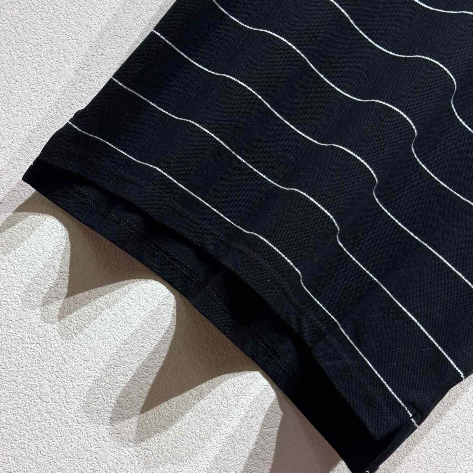 Saint Laurent Cassandre Polo Shirt In Striped Pique - FashionPlug
