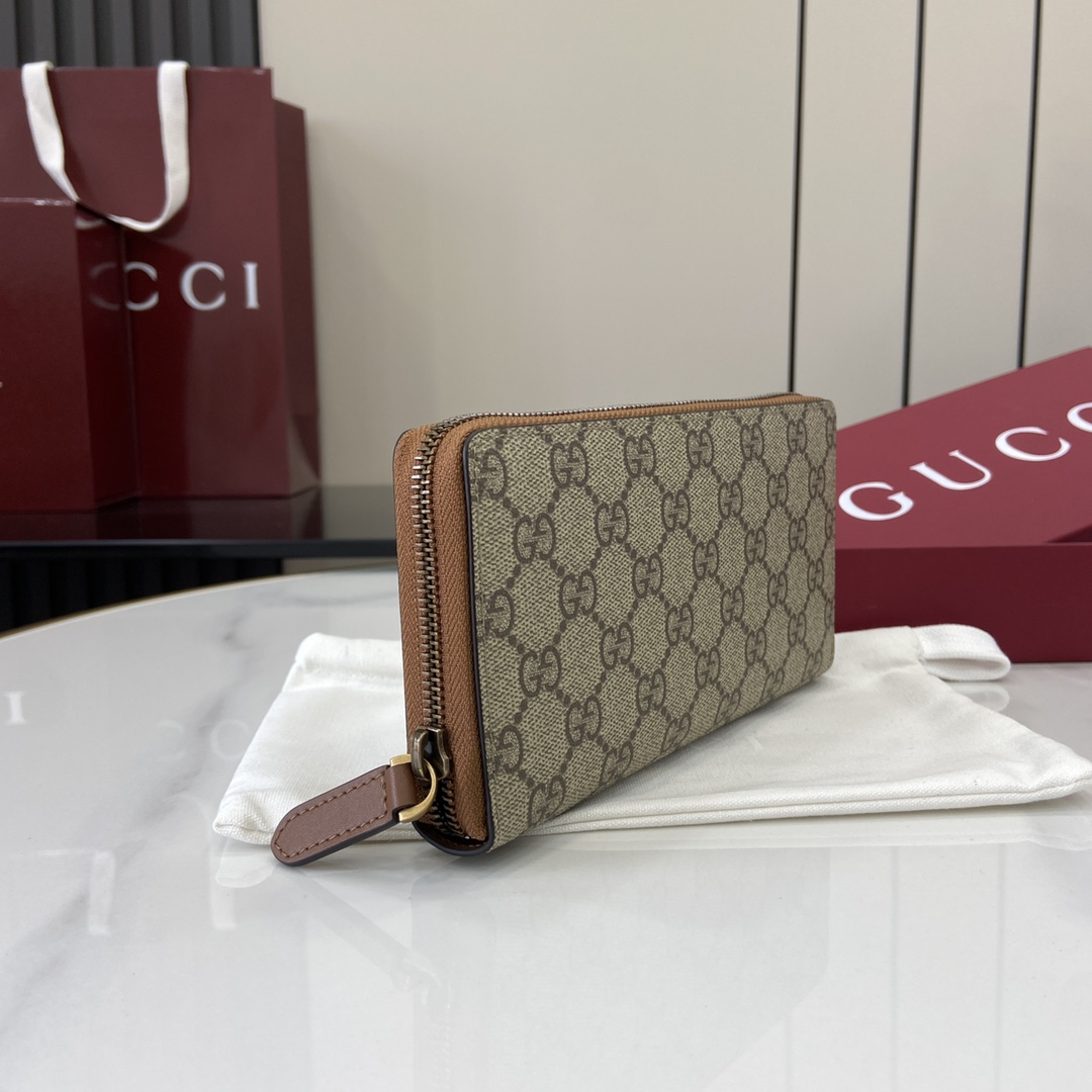 Gucci GG Emblem Around Wallet - FashionPlug
