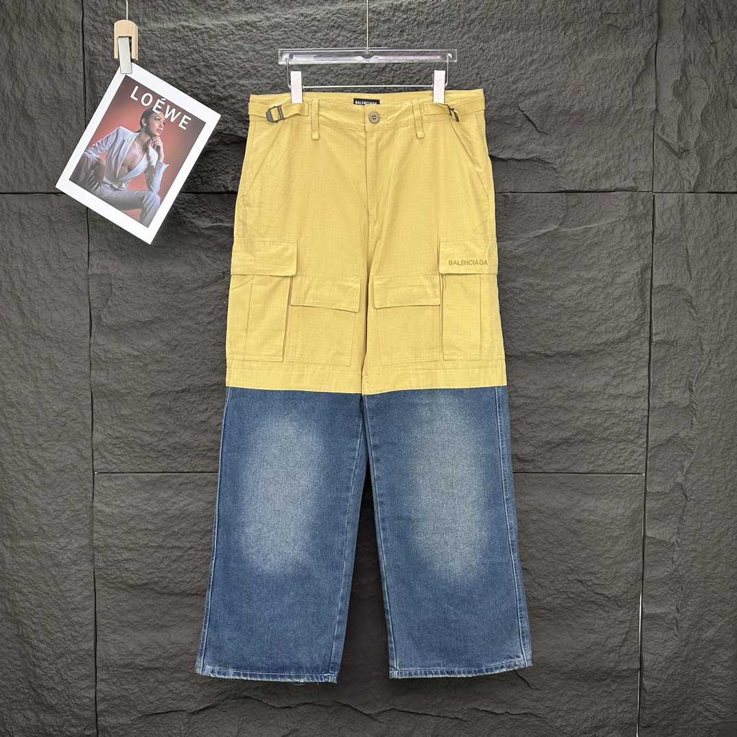 Balenciaga Patched Cotton Cargo Pants - FashionPlug