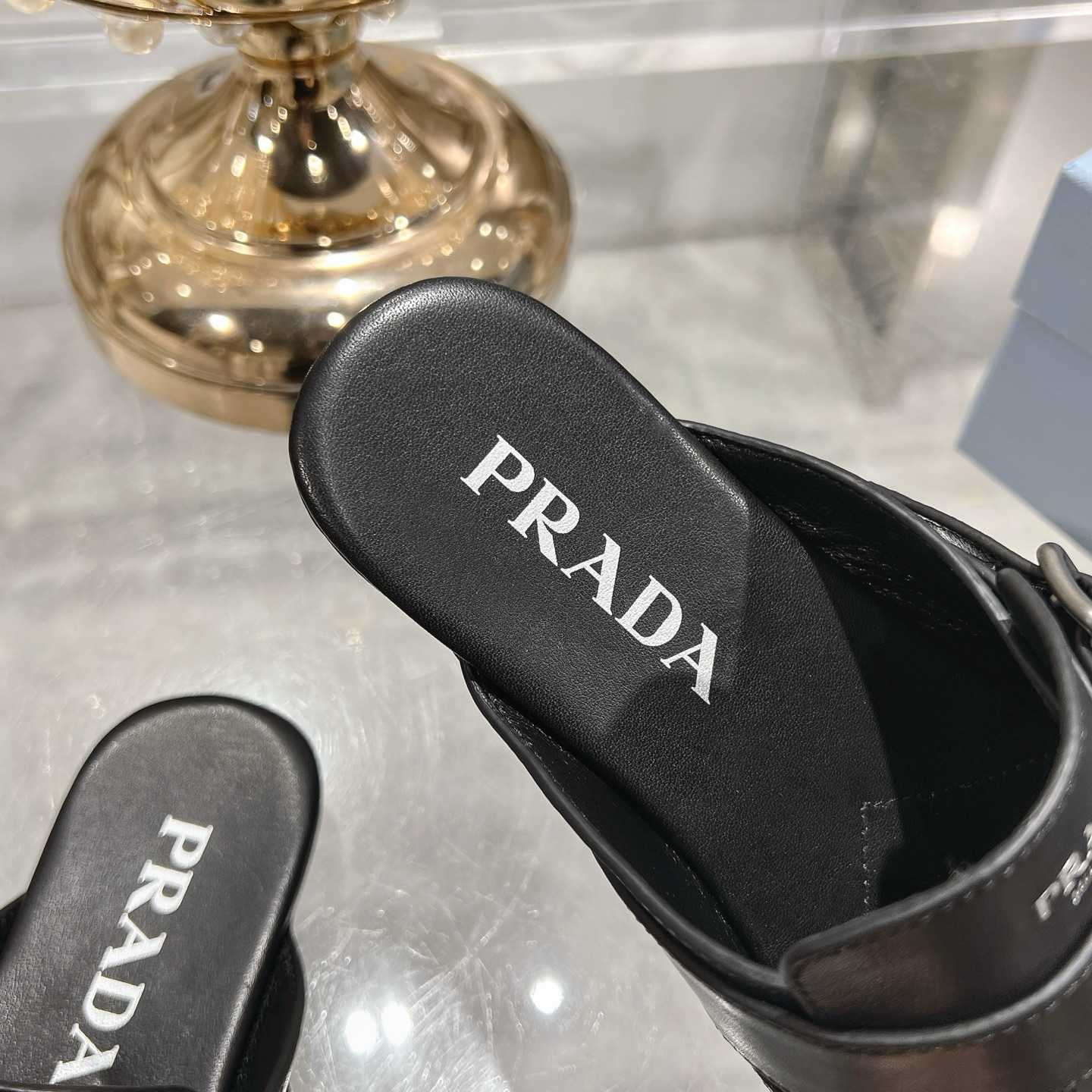 Prada Shuffle Fringed Monk Strap Leather Mules - FashionPlug