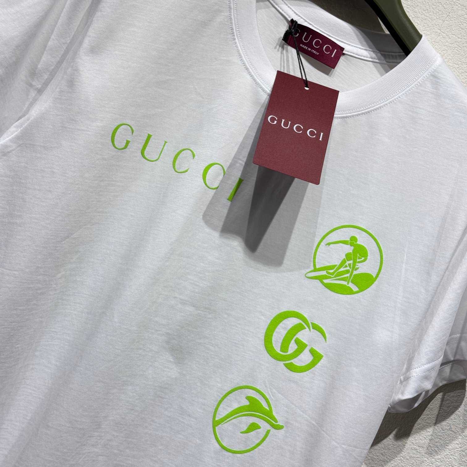 Gucci Printed Cotton Jersey T-shirt - FashionPlug