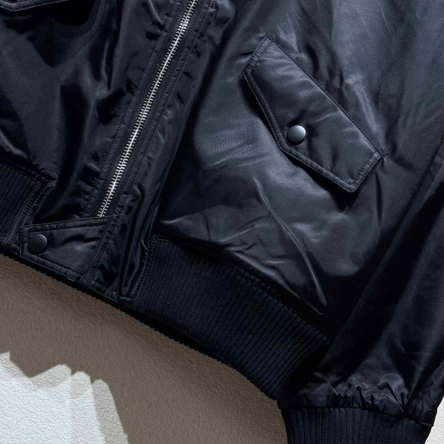 Prada Triangle-Logo Zipped Bomber Jacket  - FashionPlug
