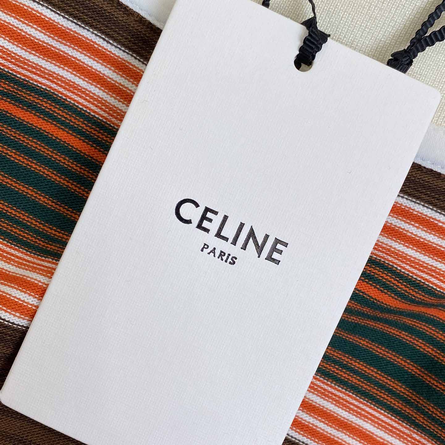 Celine Triomphe Cropped Polo Shirt In Striped Cotton - FashionPlug