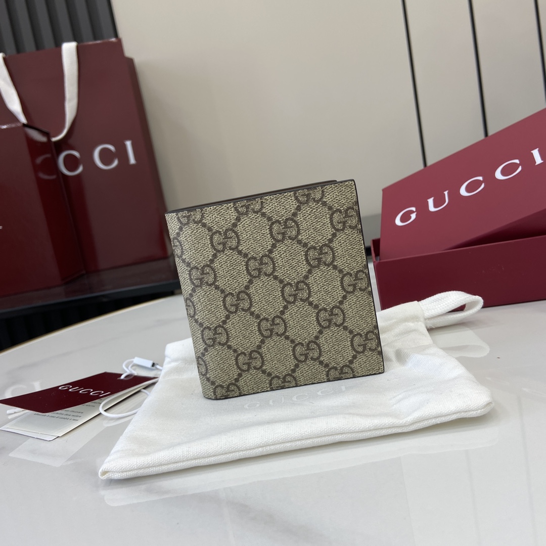 Gucci GG Emblem Bi-fold Wallet  - FashionPlug