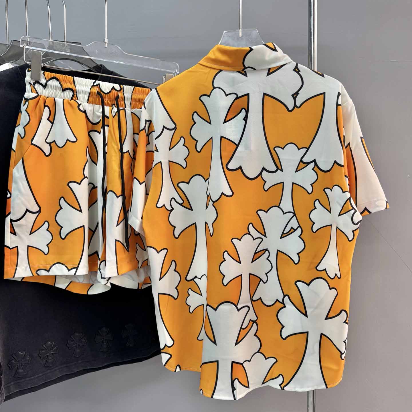 Chrome Heart Shirt & Shorts - FashionPlug