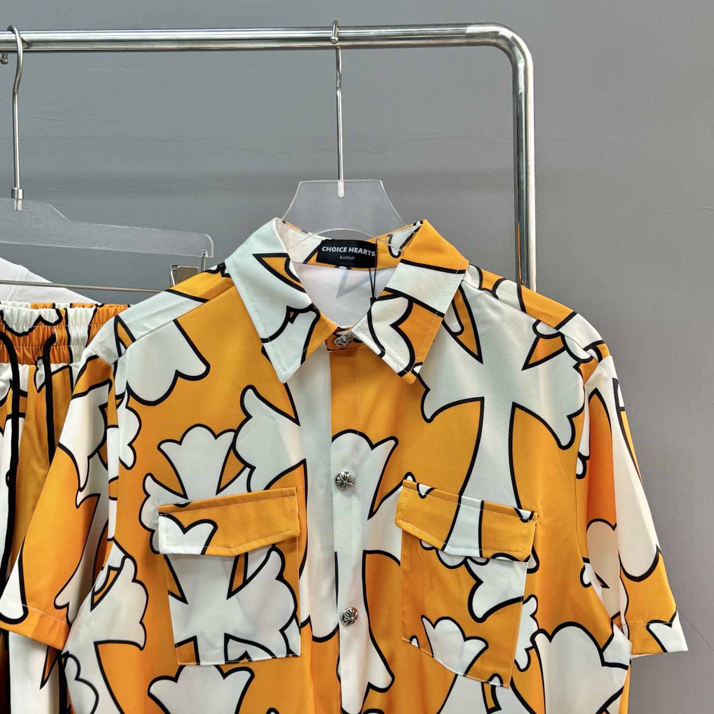 Chrome Heart Shirt & Shorts - FashionPlug