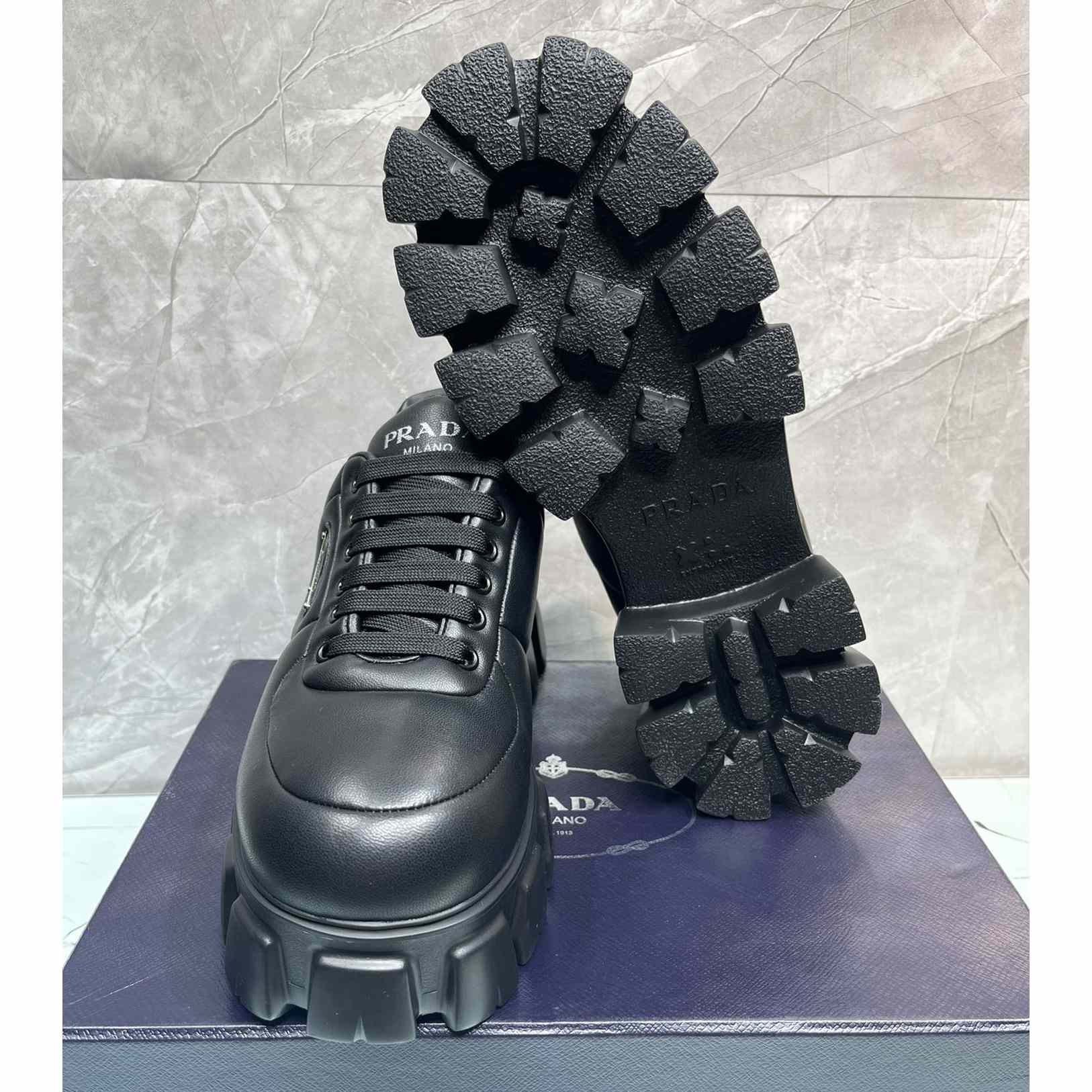 Prada Padded Nappa Leather Lace-up Shoes - FashionPlug