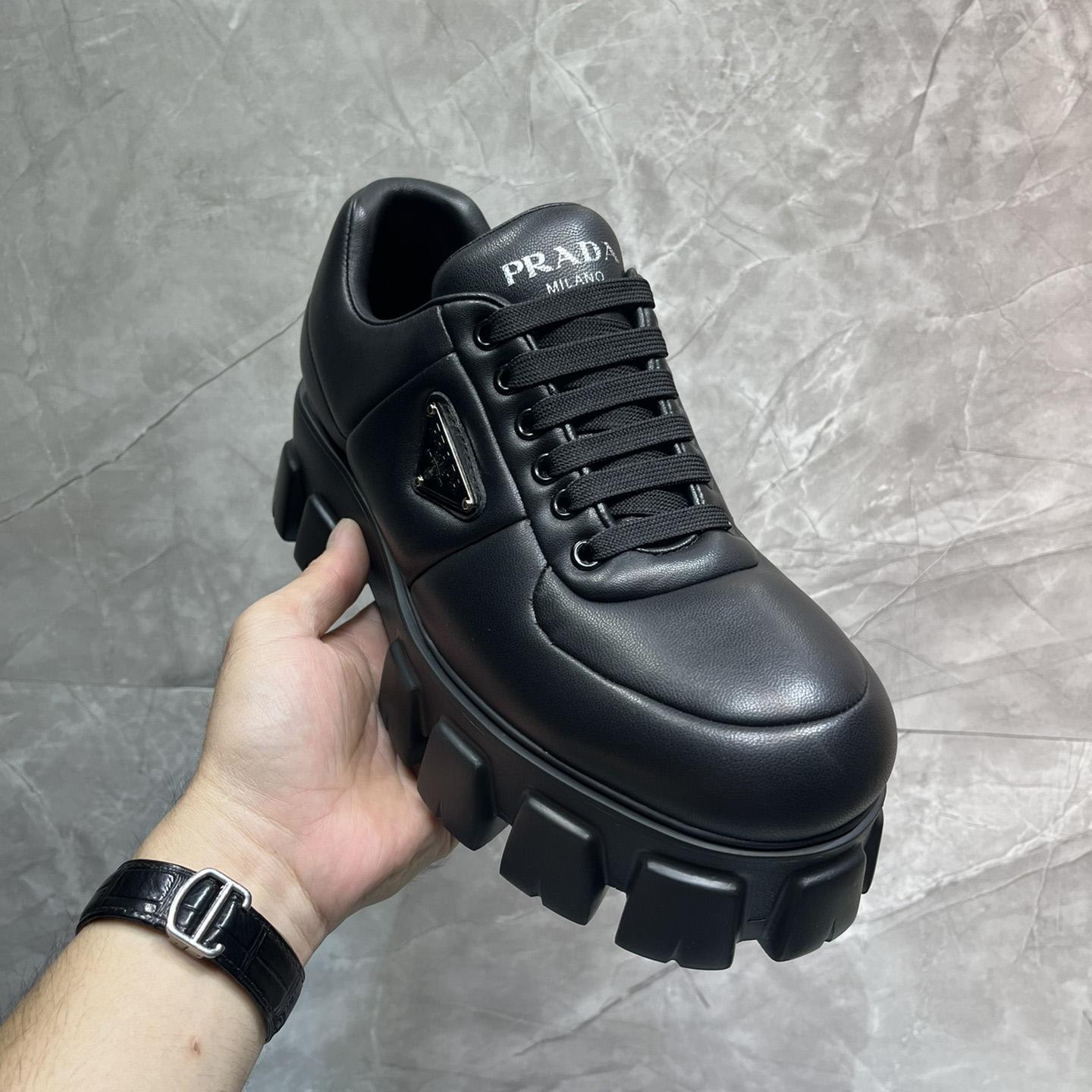 Prada Padded Nappa Leather Lace-up Shoes - FashionPlug