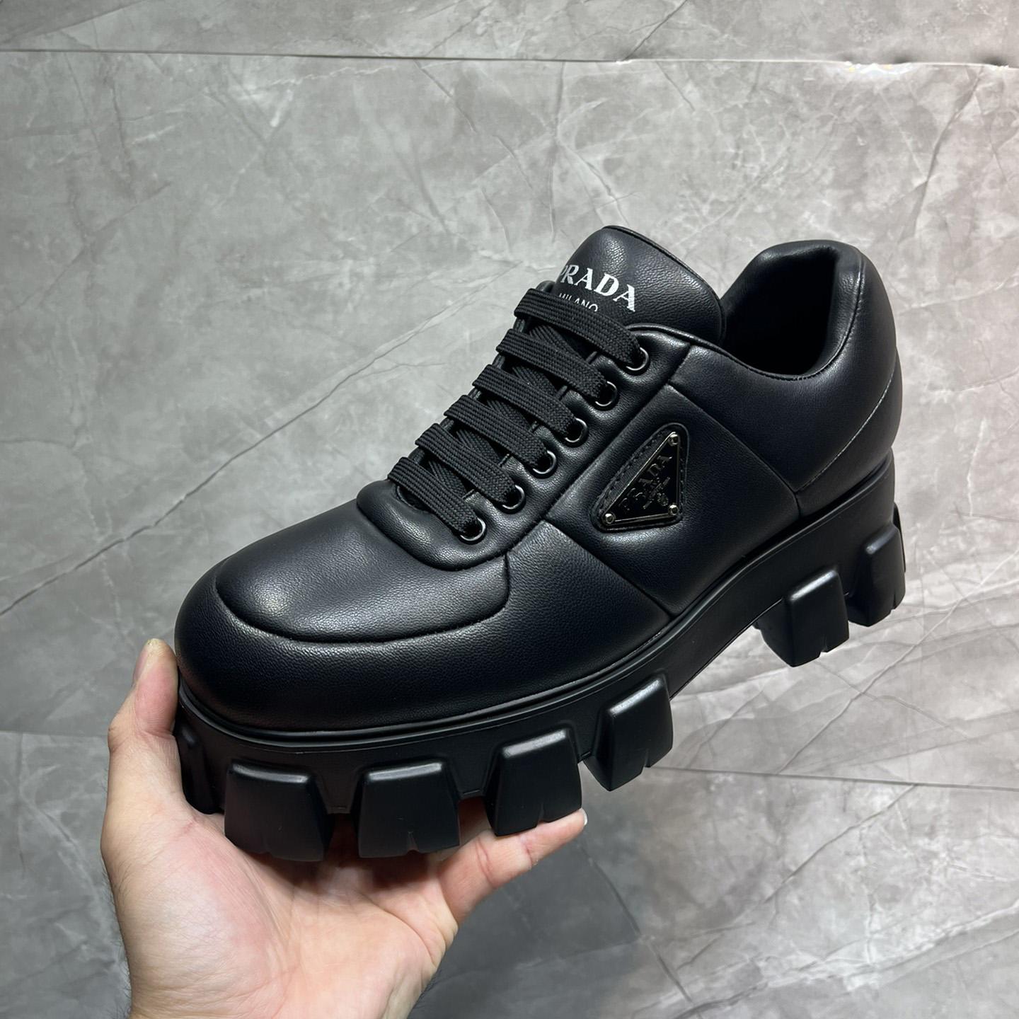 Prada Padded Nappa Leather Lace-up Shoes - FashionPlug