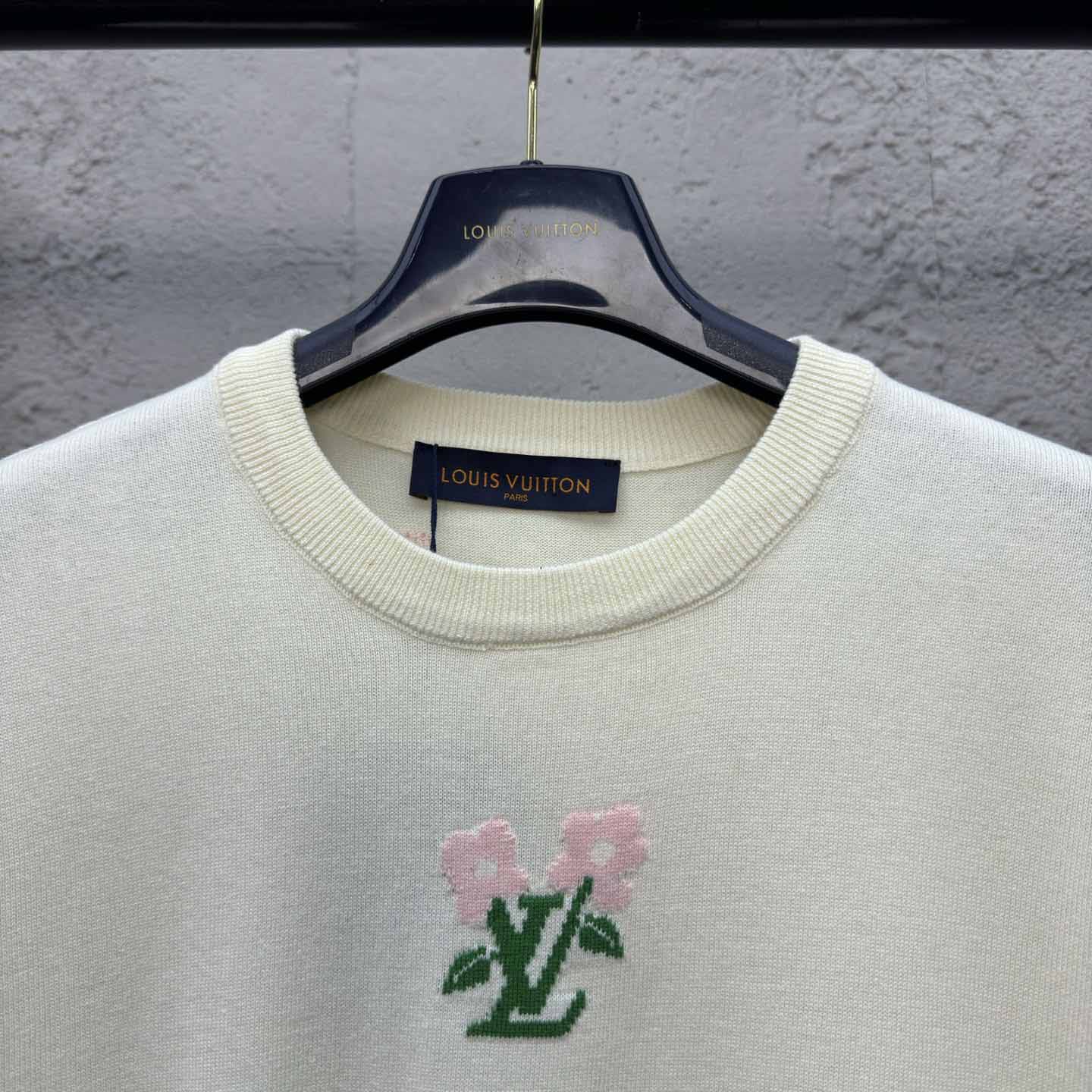 Louis Vuitton Short-Sleeved Cotton Knitted Crewneck   1AFRDI - FashionPlug