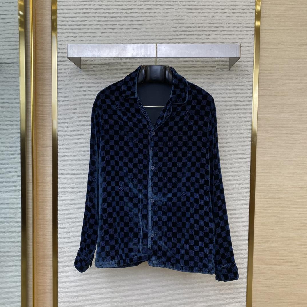 Louis Vuitton Silk-Blend Velvet Long-Sleeved Evening Overshirt  1AFWF7 - FashionPlug