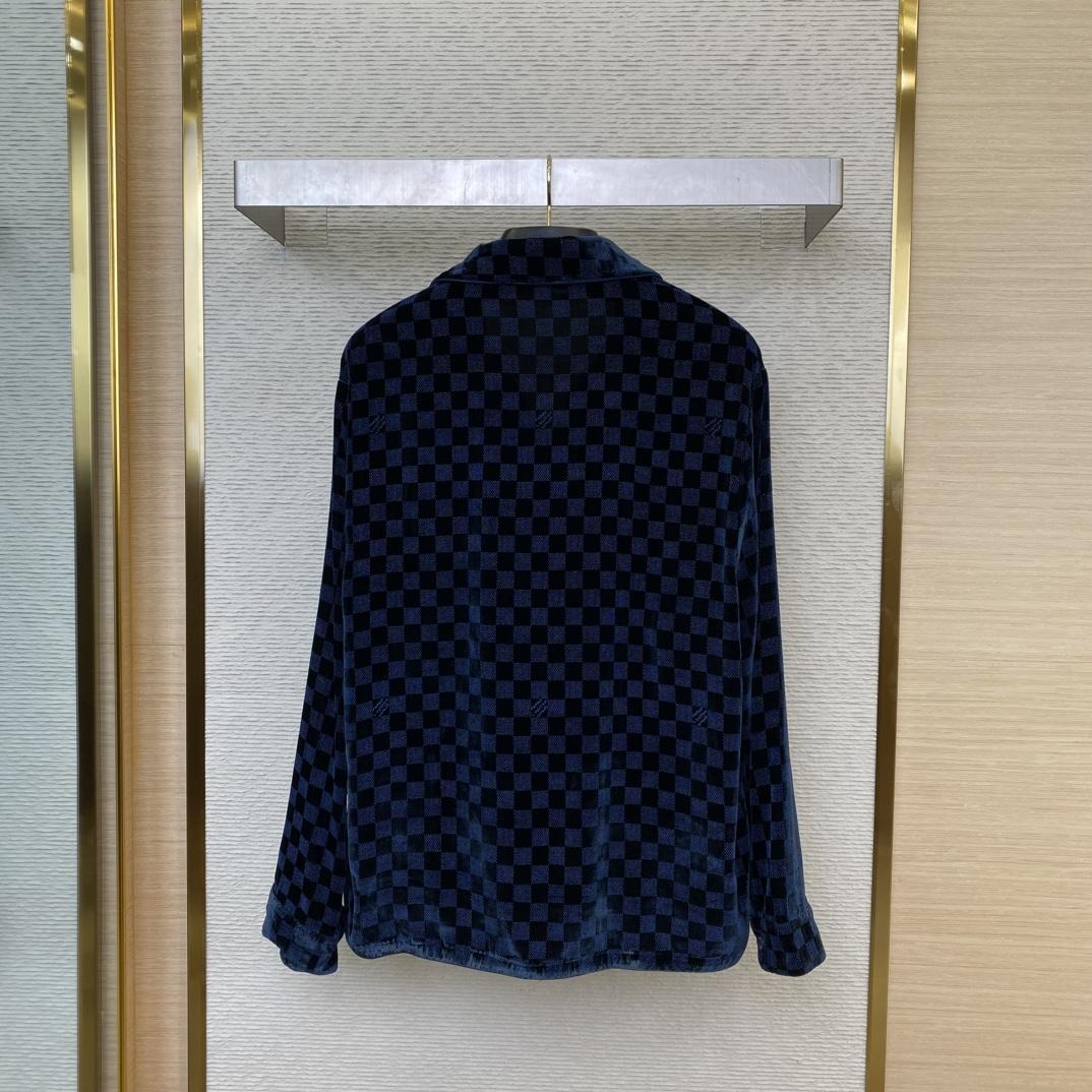 Louis Vuitton Silk-Blend Velvet Long-Sleeved Evening Overshirt  1AFWF7 - FashionPlug